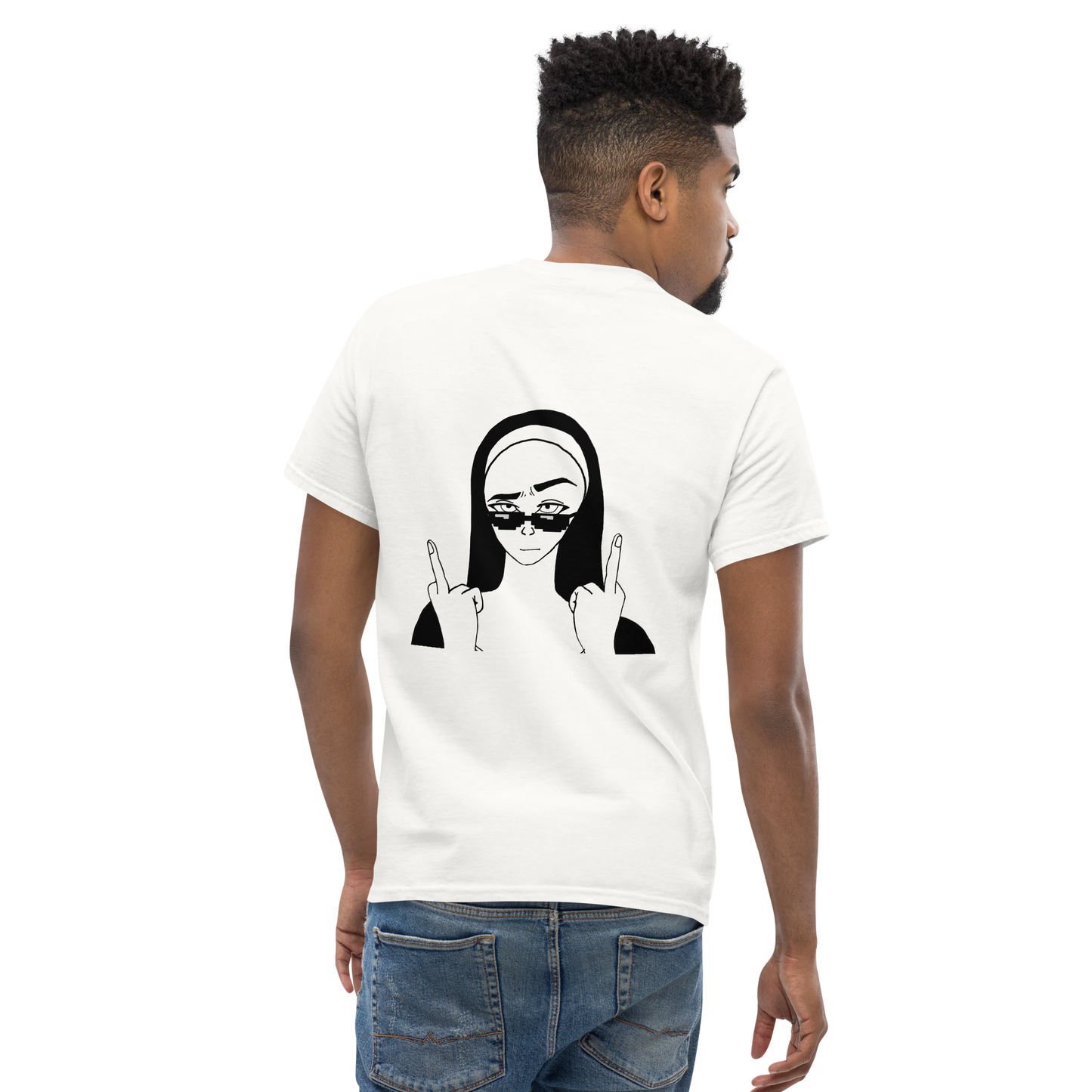 White unisex classic tee