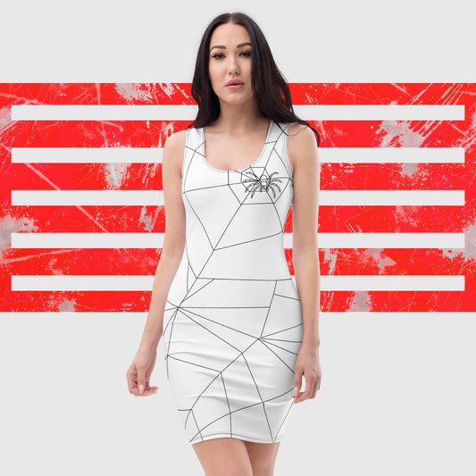 Spiderweb pattern bodycon dress