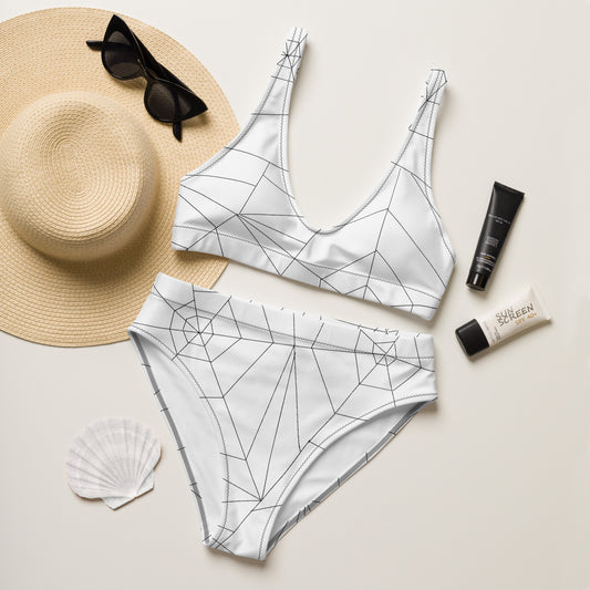 Recycled high-waisted spiderweb bikini