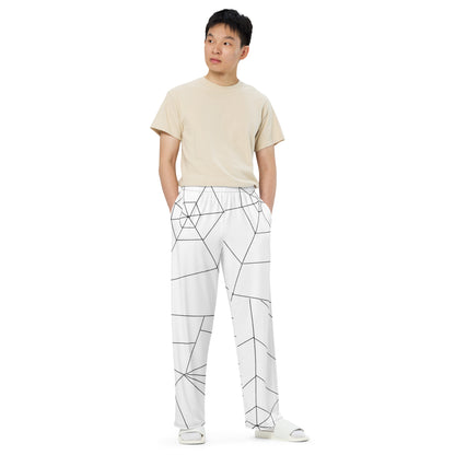 All-over print spiderweb unisex wide-leg pants