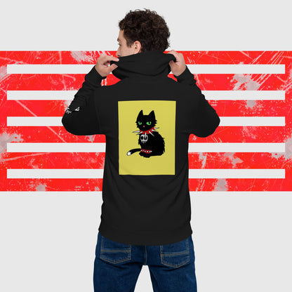 Unisex emo cat zip hoodie